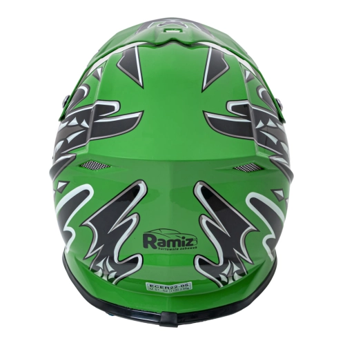 Kask Motocyklowy dla dzieci Enduro Zielony M